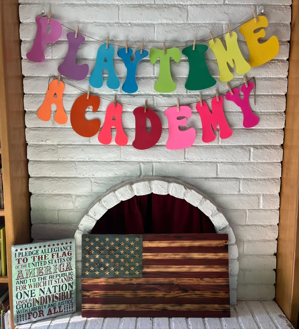 Playtime Academy colorful classroom banner display