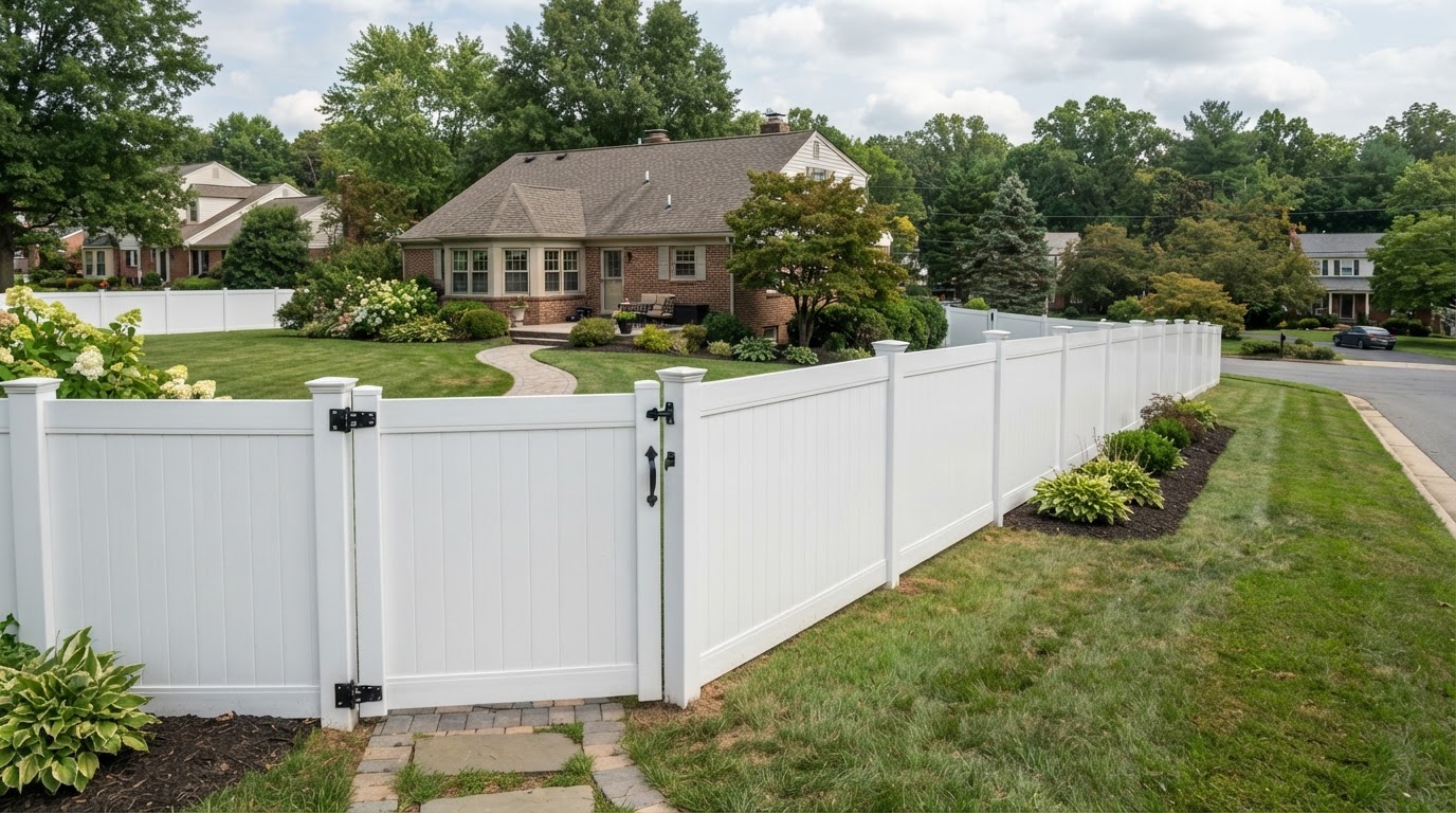 Vinyl fence installation near Bowie, MD