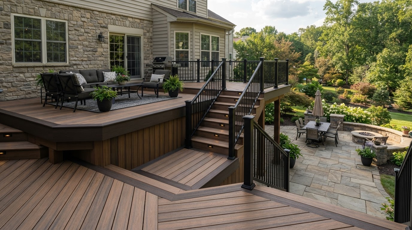 Trex and composite deck installation in Bowie, Maryland