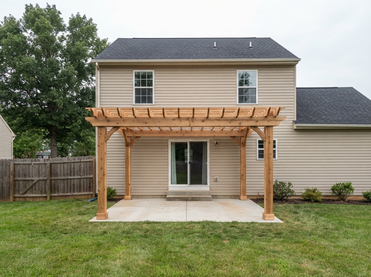 After pergola installation near Laurel, Maryland