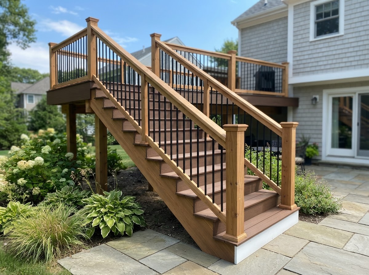 Deck railing and stair installation near Bowie MD