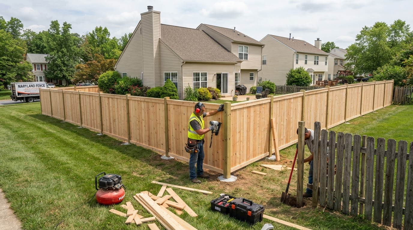 Fence replacement contractor near Bowie, Maryland