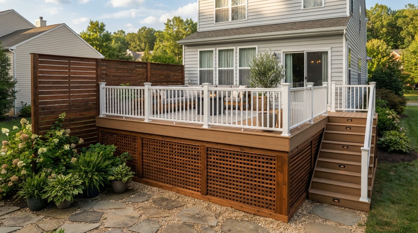 deck skirting and privacy screen beneath a Bowie Maryland deck