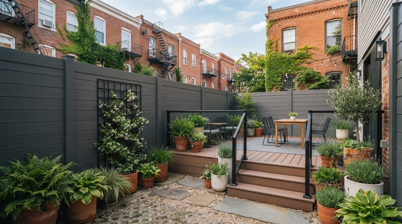 fence and deck project in a residential backyard serving Washington DC