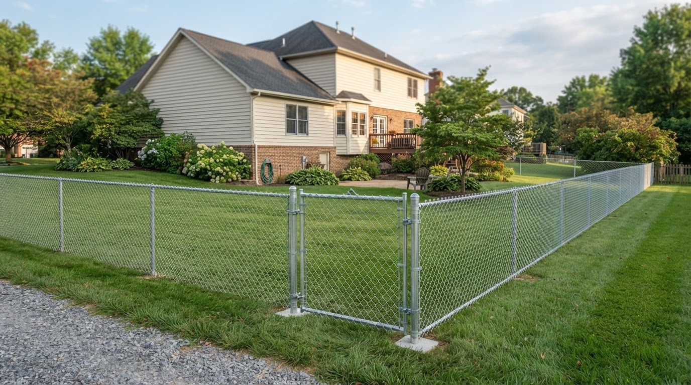 Residential chain link fence installation near Bowie, MD