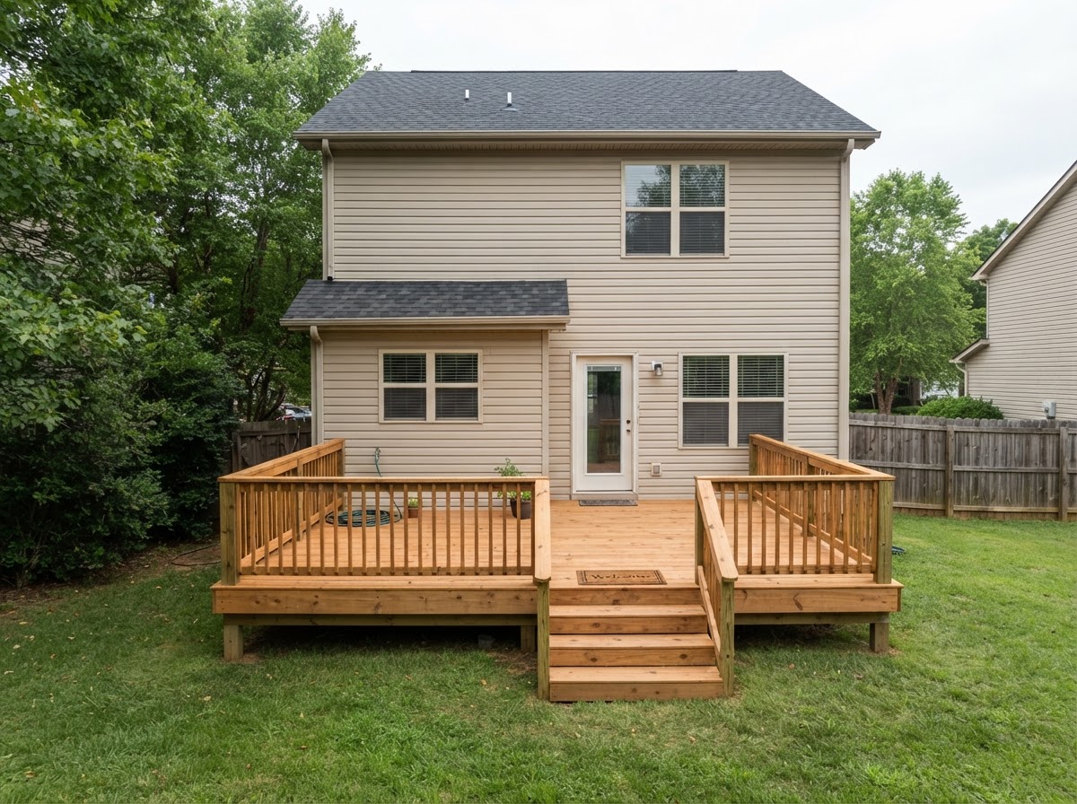 After wood deck construction in Laurel, Maryland