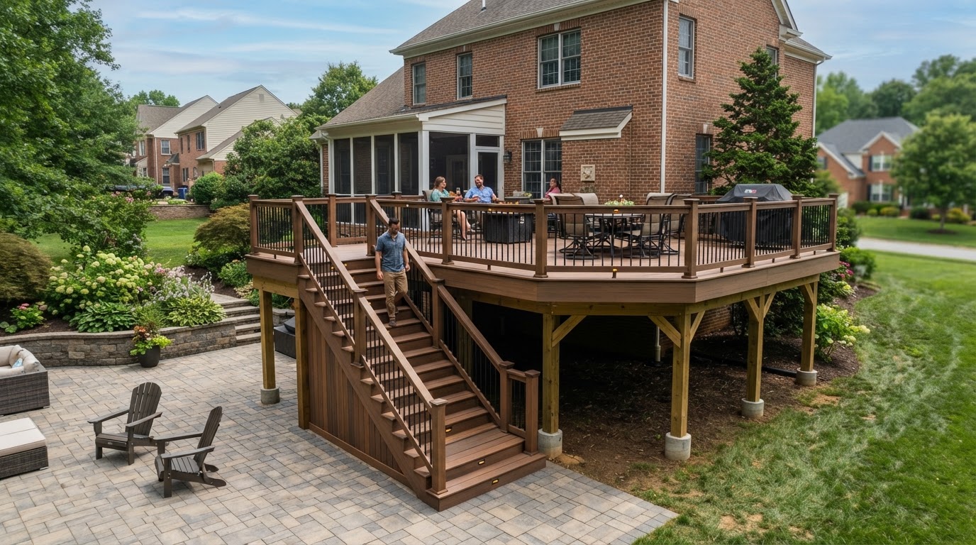 Custom deck construction and installation in Bowie, Maryland