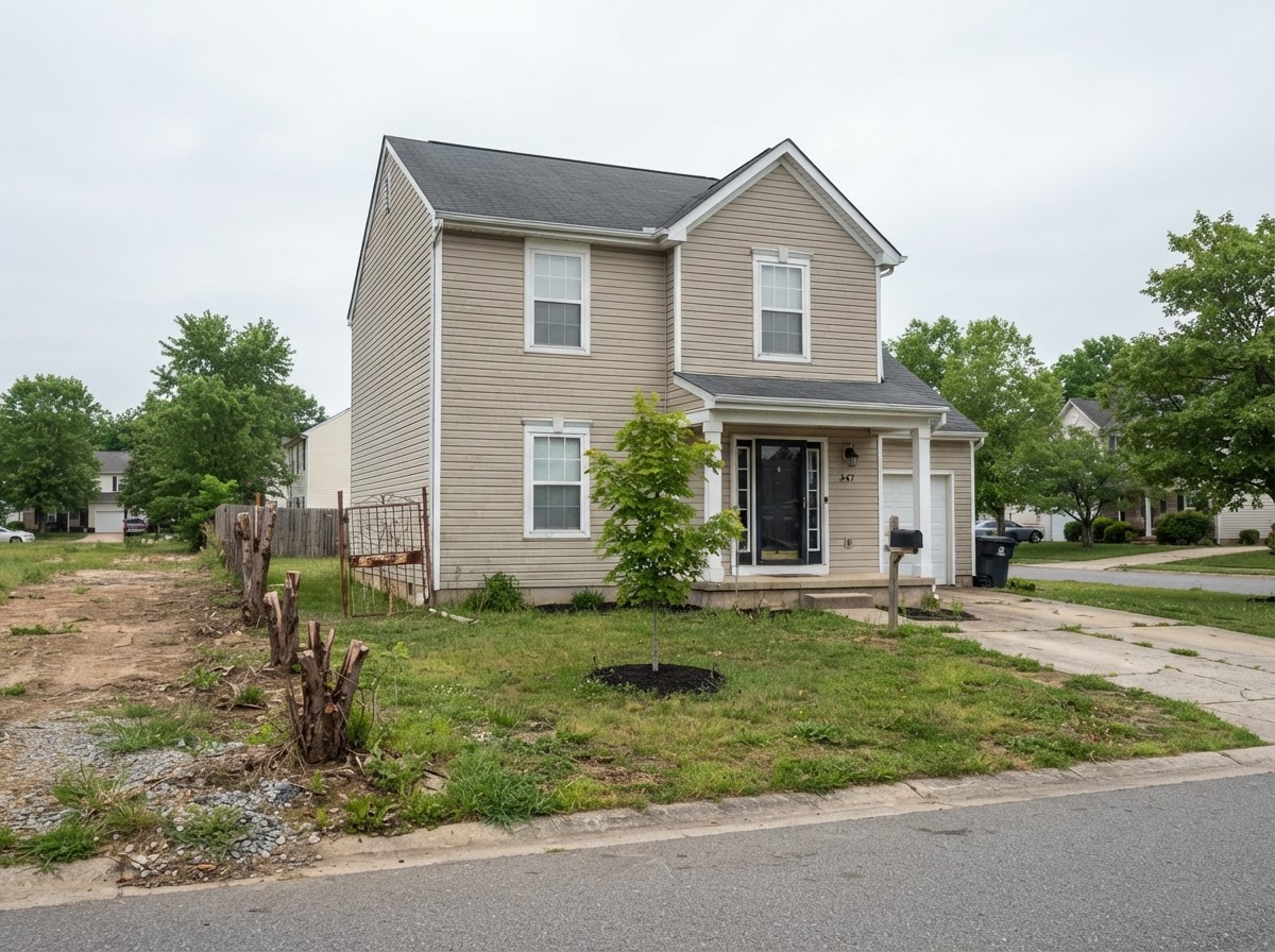 Before vinyl fence installation near Laurel, Maryland