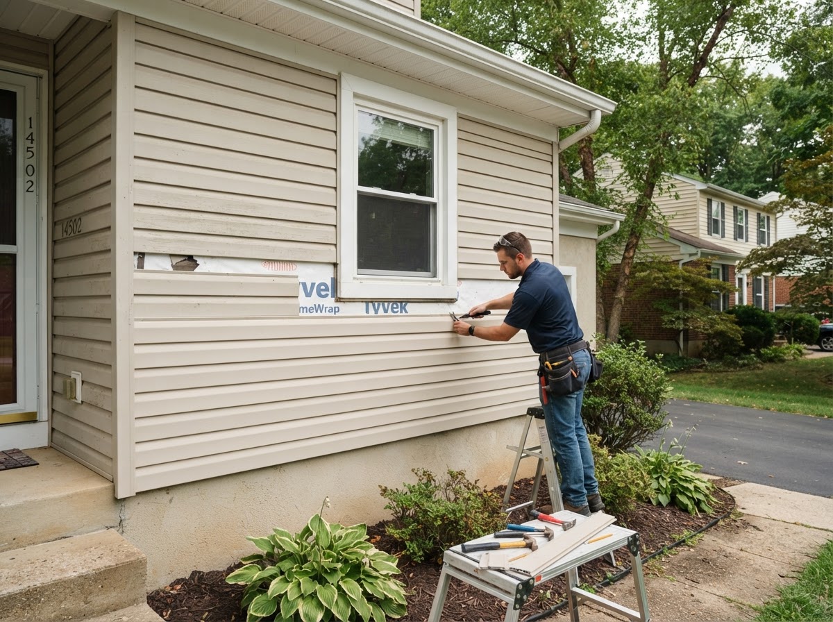 Siding repair and storm damage service near Bowie, Maryland