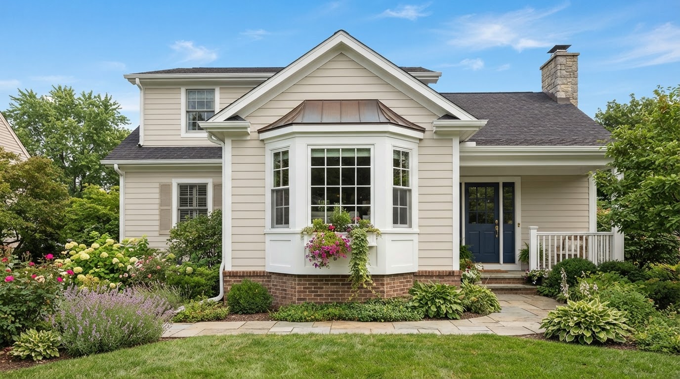 Bay and bow window installation in Bowie Maryland