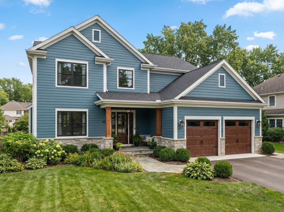HardiePlank fiber cement lap siding on a suburban home exterior