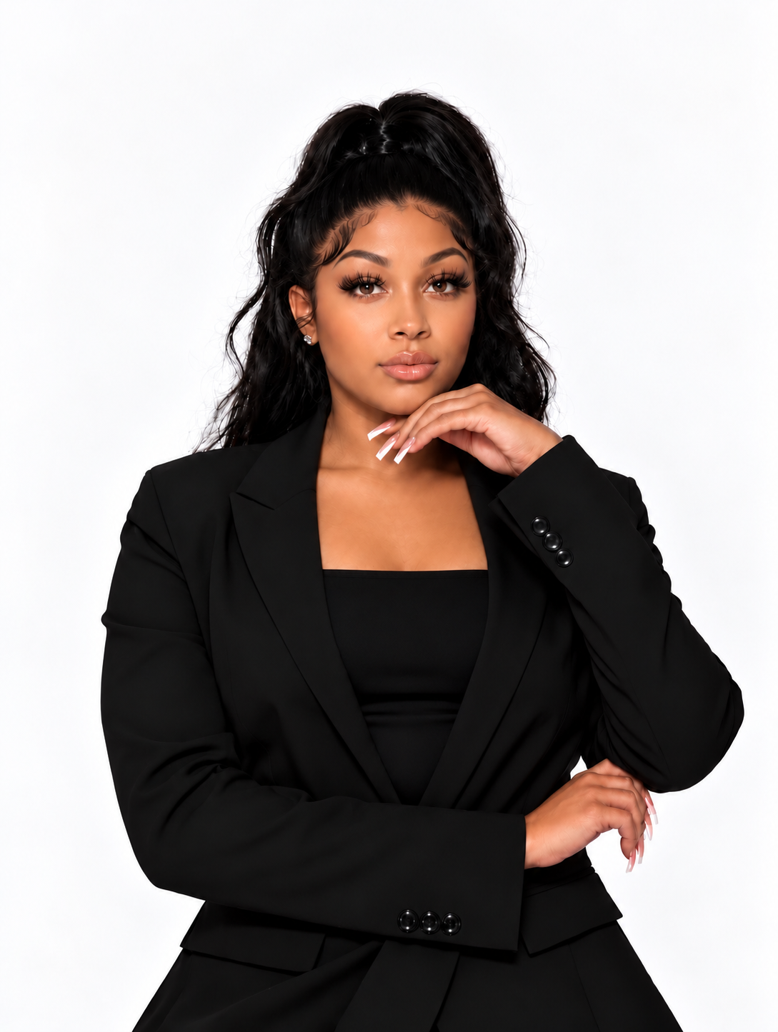 Parisity founder and business mentor in tailored black blazer
