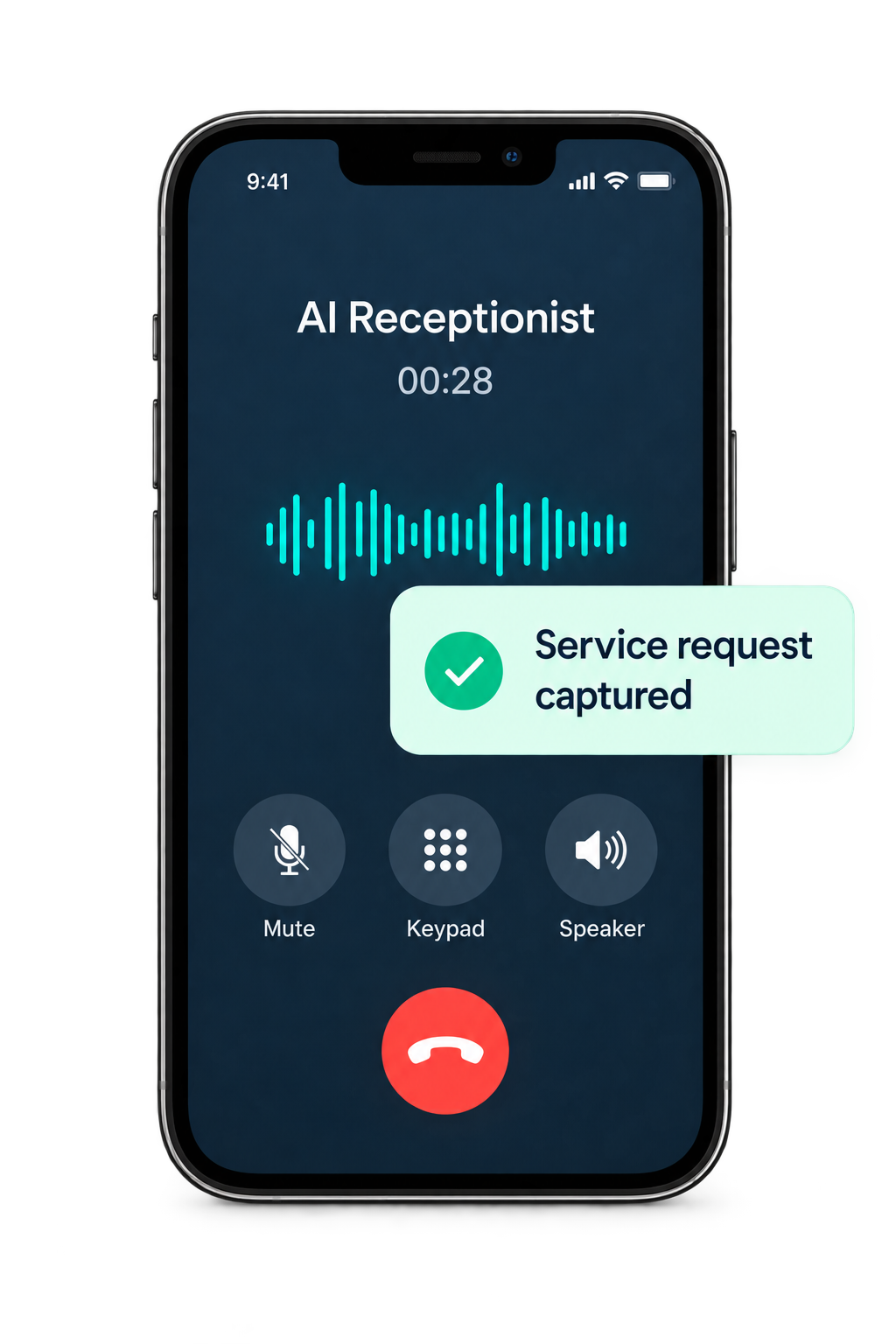 AI receptionist phone service request demonstration