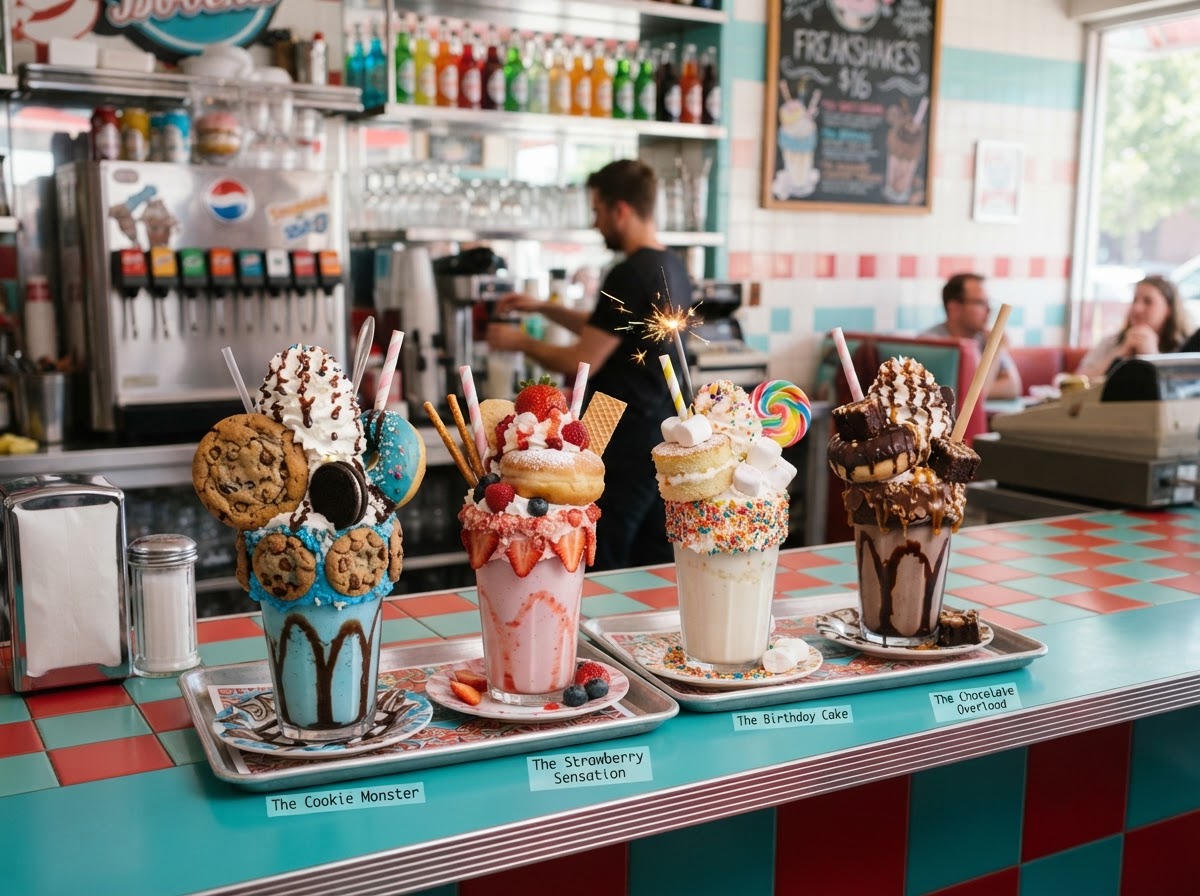 Extravagant loaded milkshakes at Paws & Play Willows Abingdon