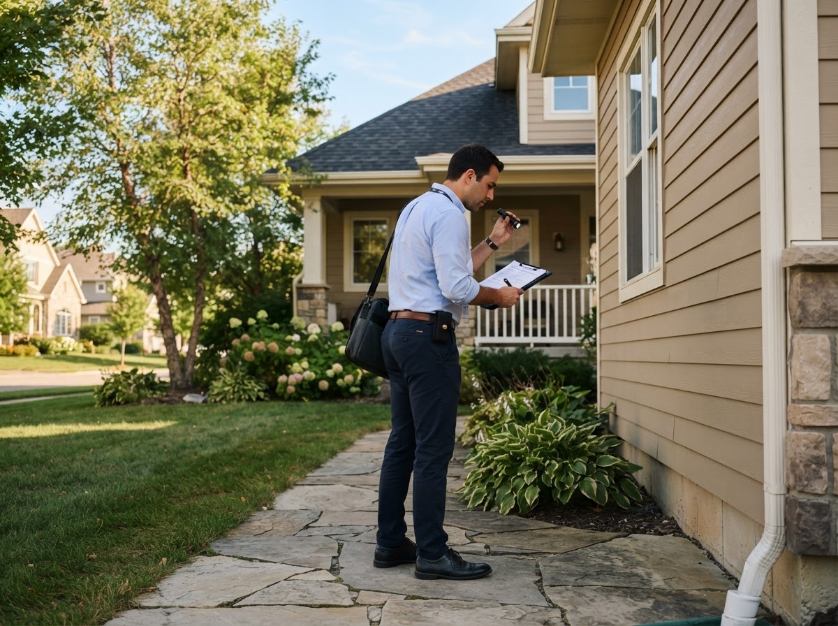 Sam Lott performing a home inspection