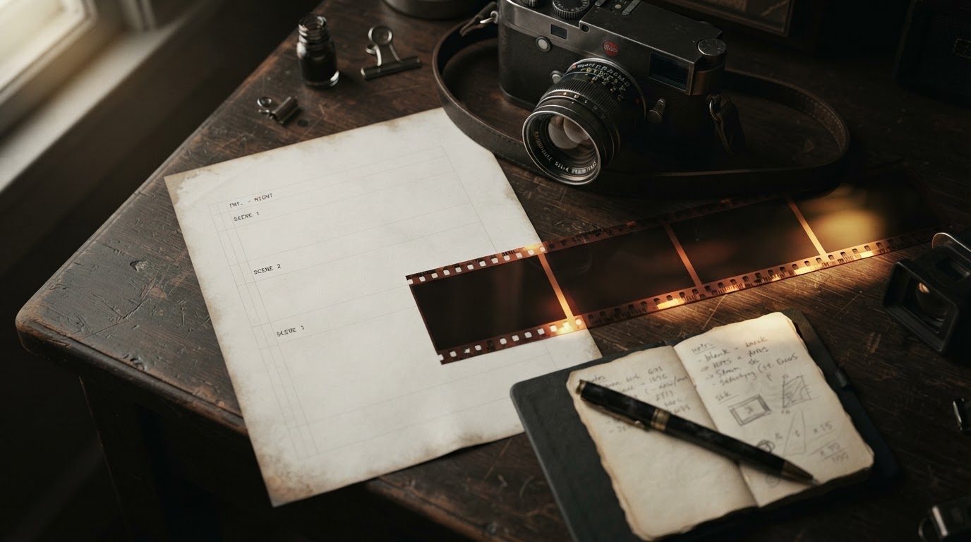 Abstract composition of empty frames and light leaks arranged like a film treatment