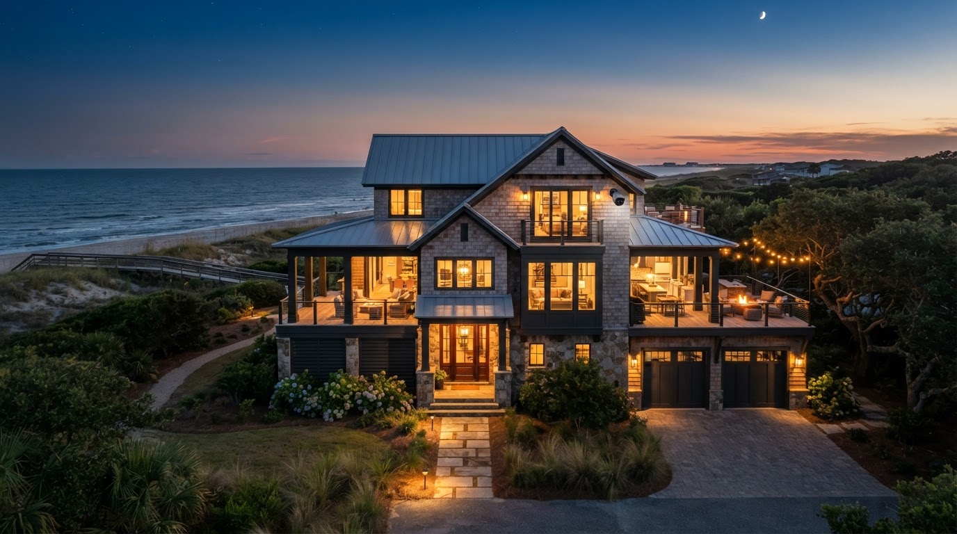 Vacation home with connected monitoring technology by Gold Standard Smart Living