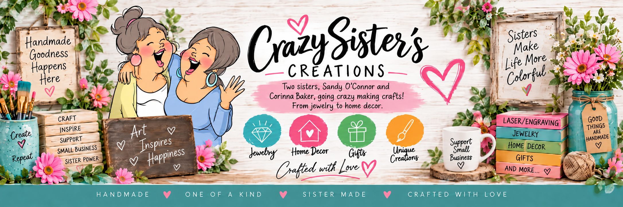 Crazy Sister's Creations Banner - Sandy O'Connor and Corinna Baker