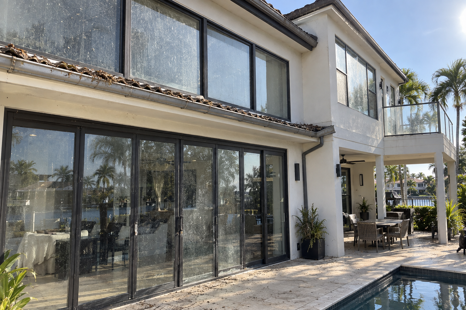 Window Cleaning — Multi-Story Home — before