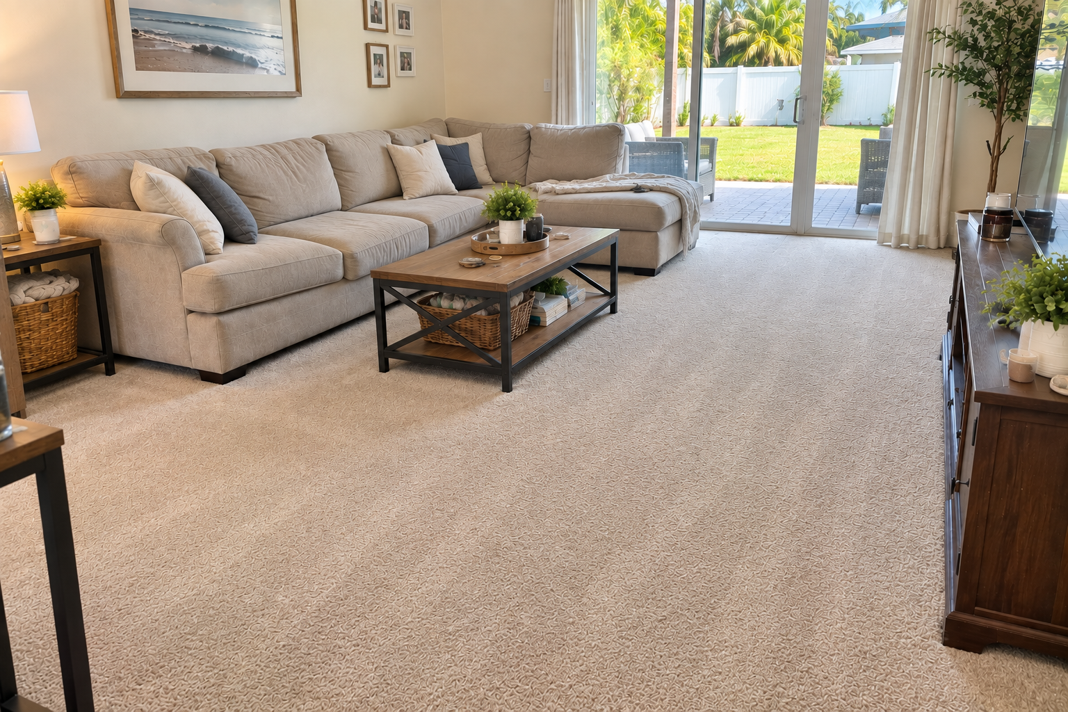 Carpet Cleaning — Living Room in Modest Home — after