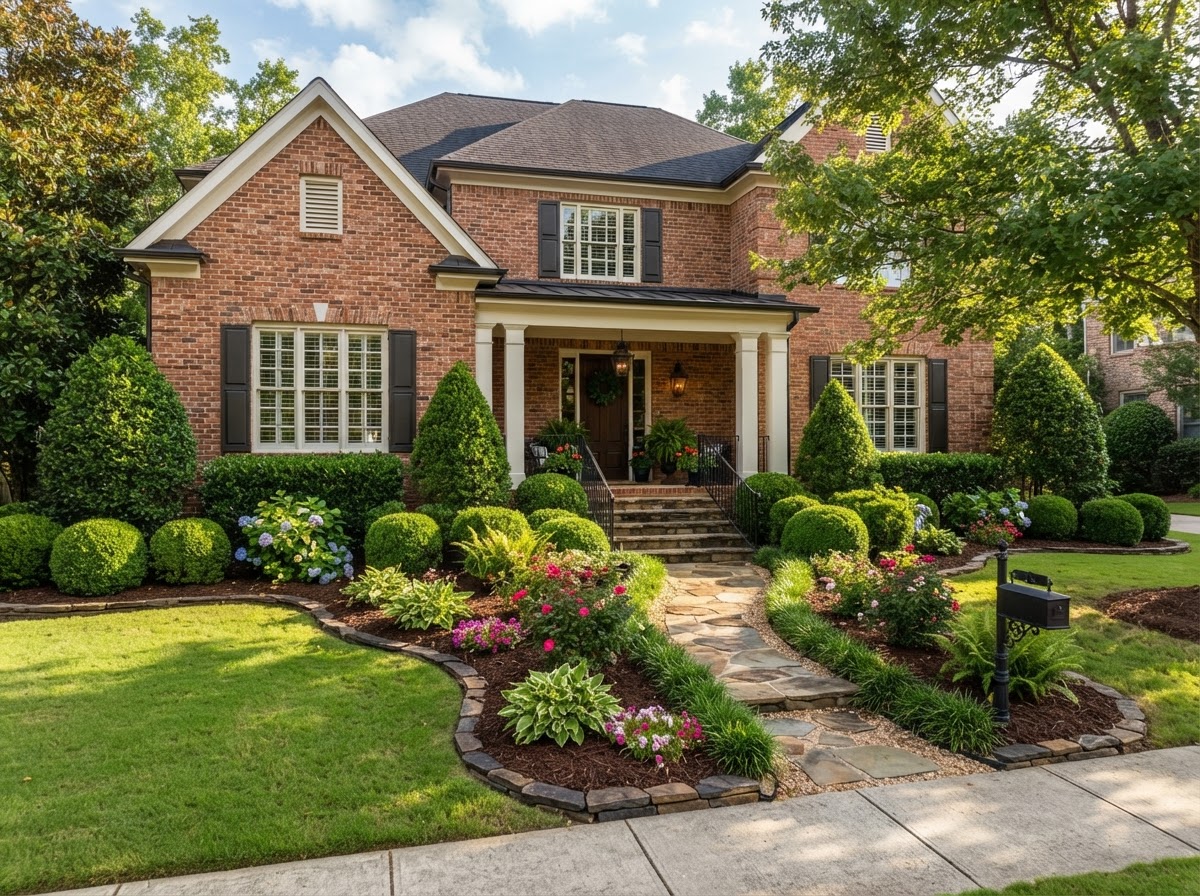 Overgrown Foundation Shrub Restyle in Woodstock, GA