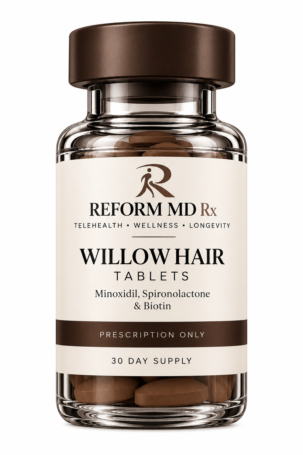 Reform MD Rx Willow Hair Tablets — Minoxidil, Spironolactone, and Biotin bottle