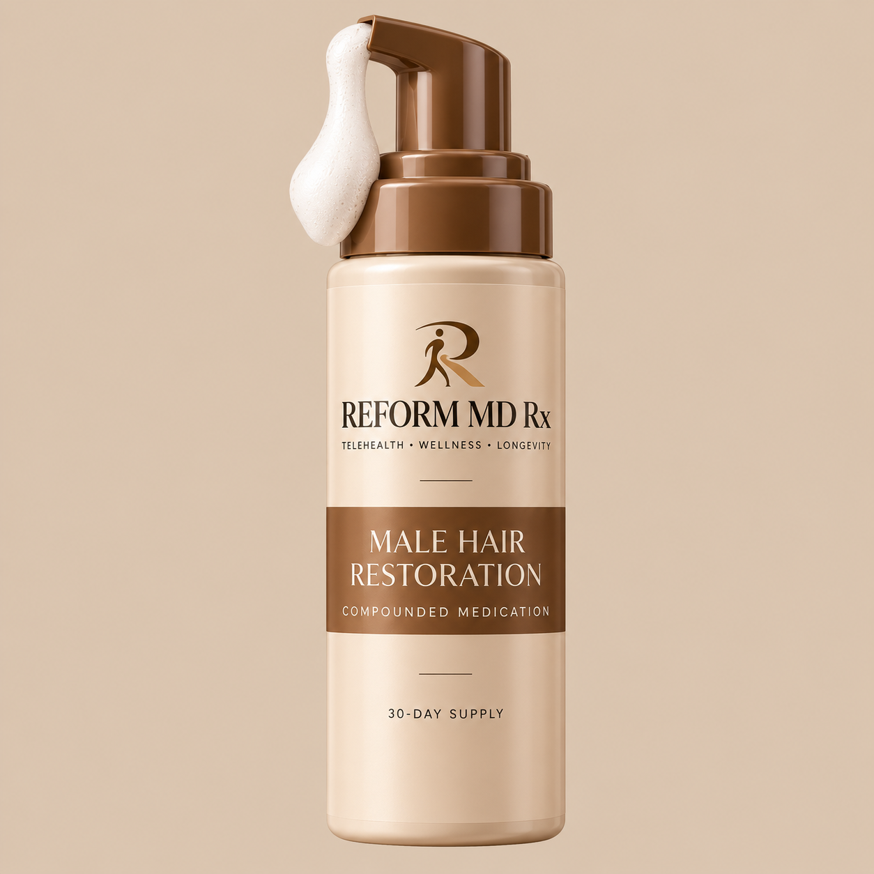 Reform MD Rx Male Hair Restoration — compounded medication foaming bottle
