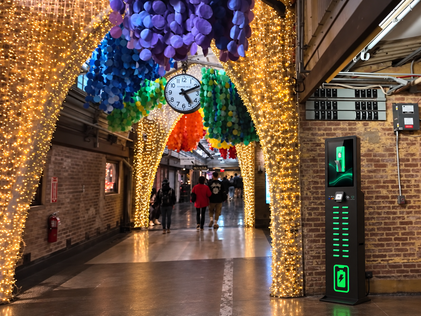 Portable charging integrated naturally into a premium destination environment