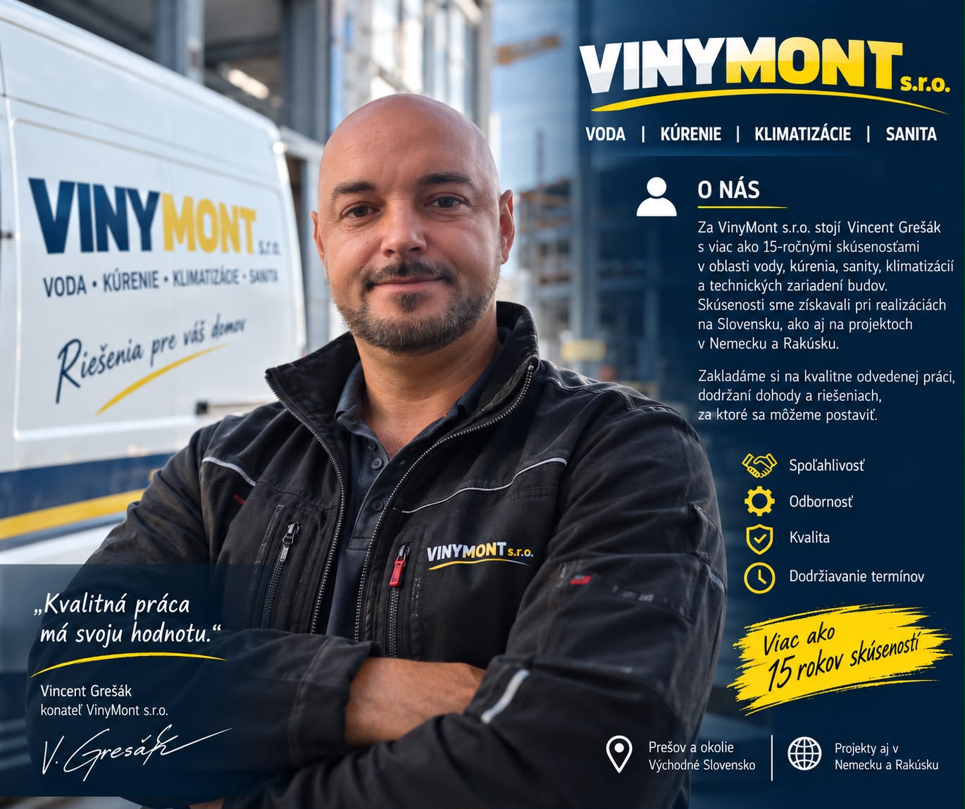 Vincent Grešák — konateľ VINYMONT s.r.o.