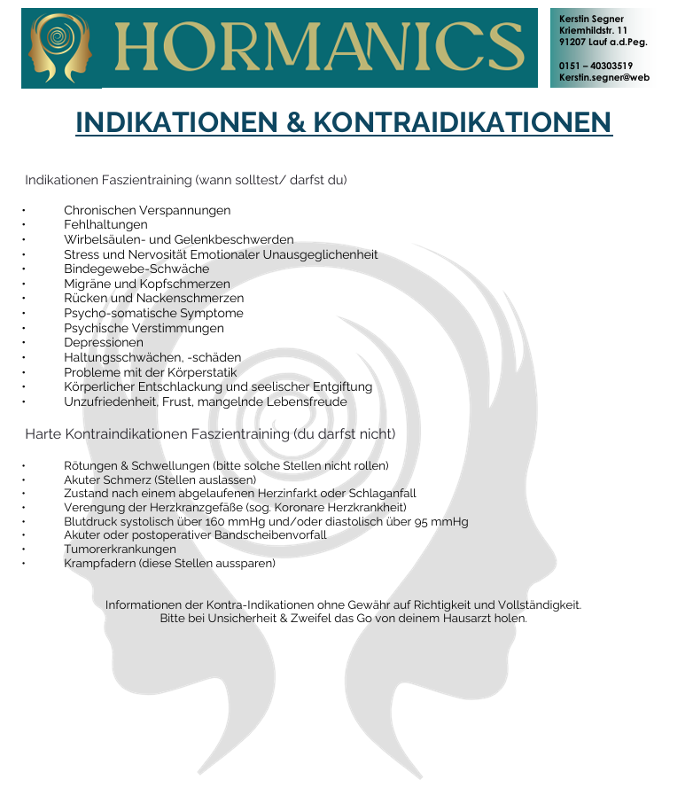 Indikationen und Kontraindikationen im Faszientraining