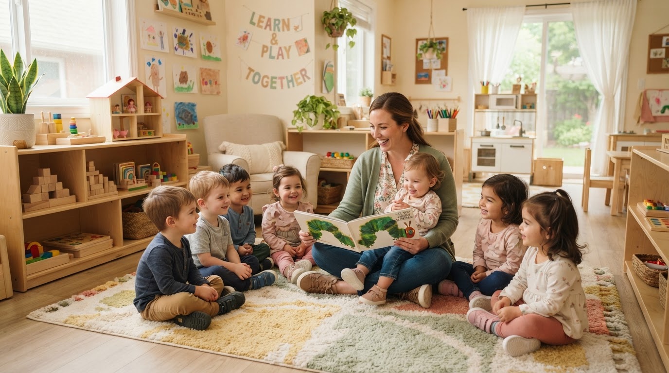 Children learning and playing at Tattle Tales Learning Center