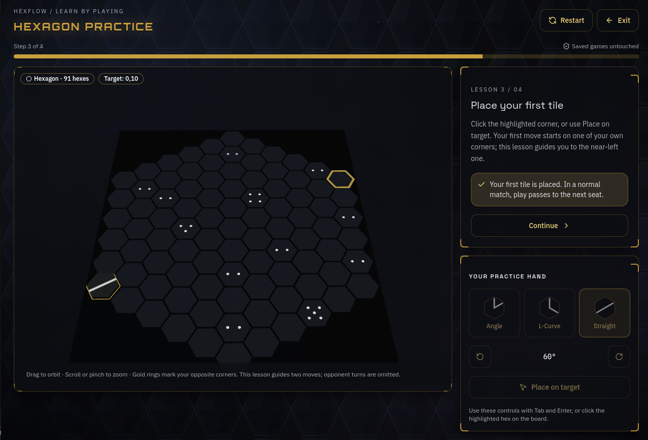 Step 3 — Place your first tile