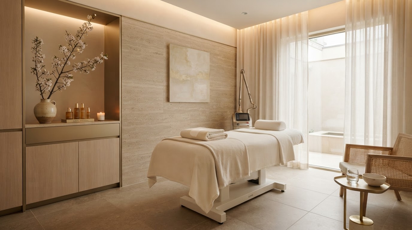 Moyaa Aesthetics tranquil boutique treatment room in Granada Square, Umhlanga