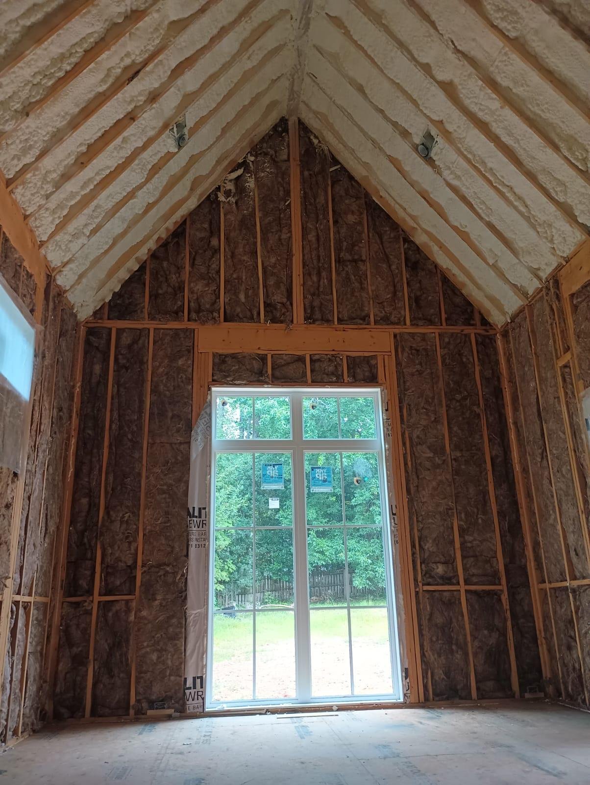 Attic foam insulation finish