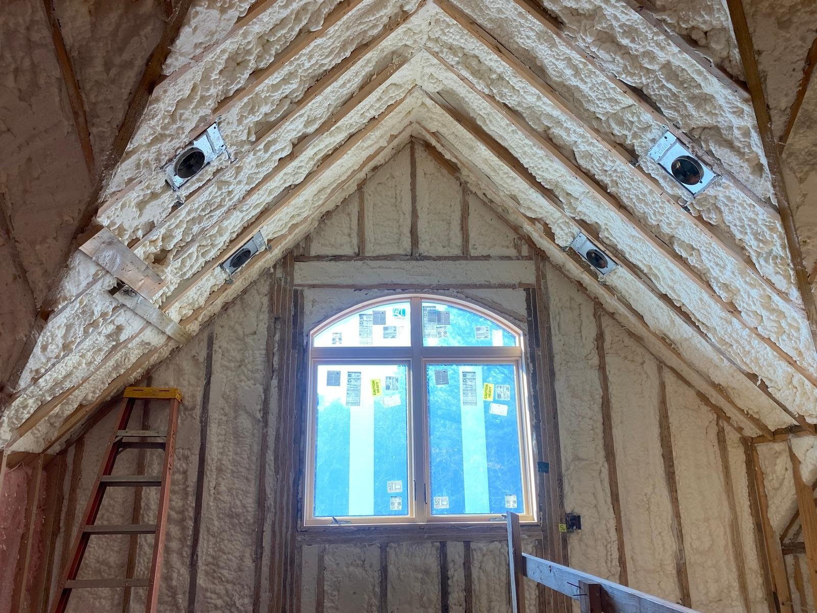 Closed-cell spray foam on framed walls