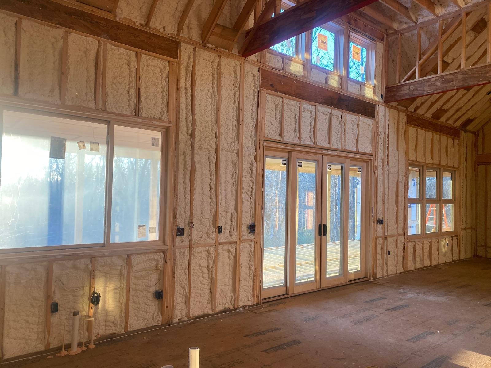 Closed-cell spray foam on a new residential build