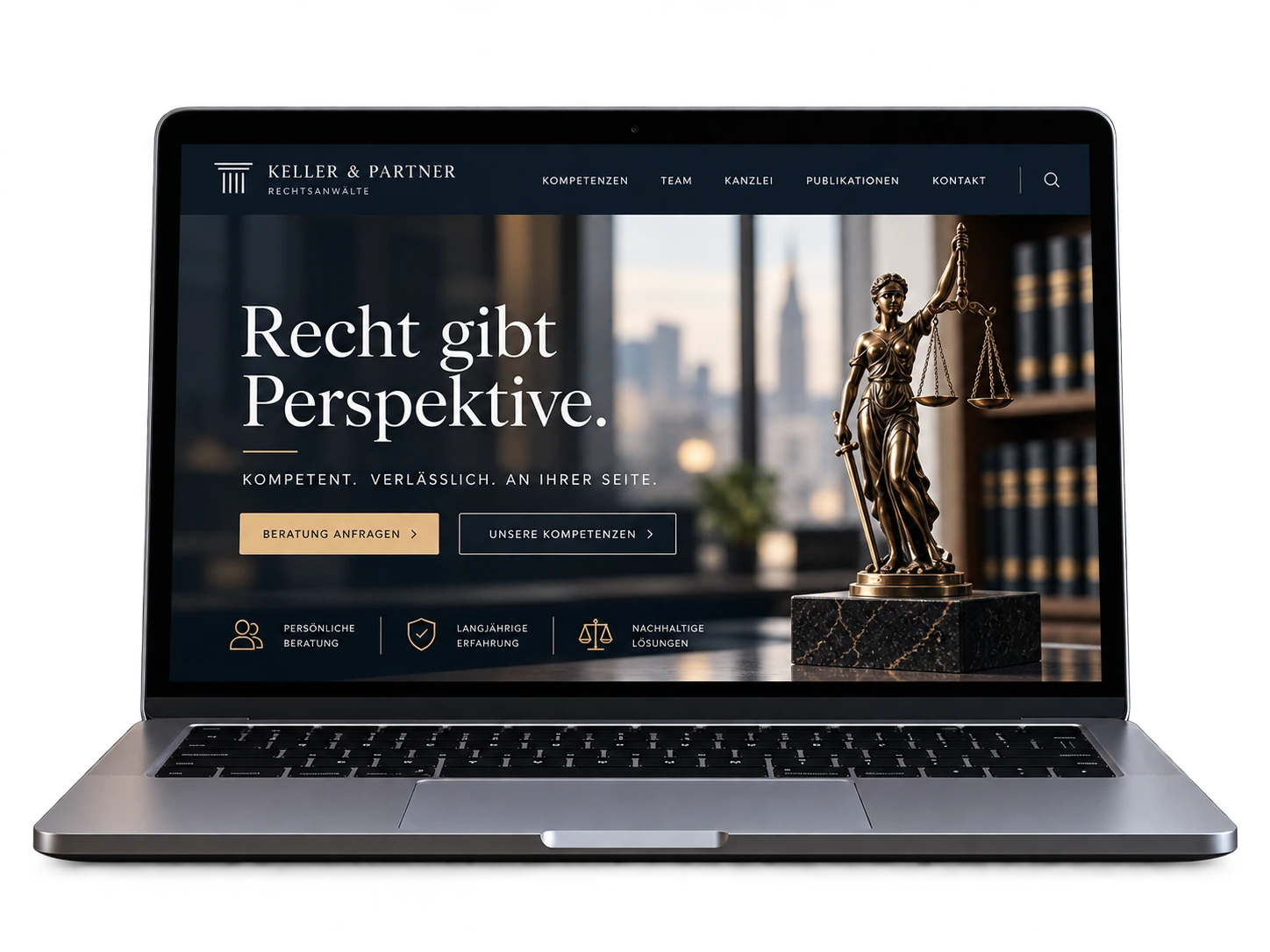 Kanzleien — Website-Beispiel auf Laptop