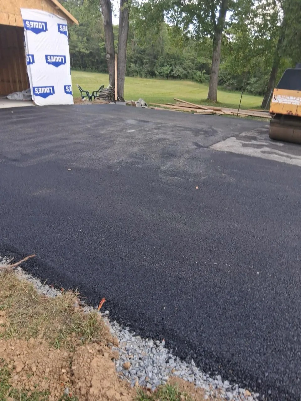 Asphalt Pad Installation & Heavy Roller Compaction