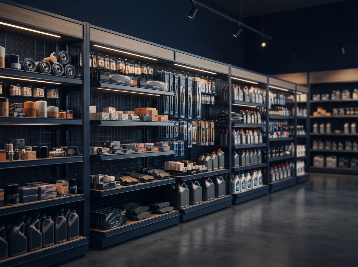Organized automotive products in a modern service environment
