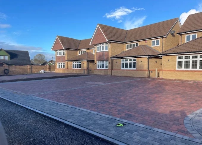 Resin-bound and paved driveway entrance in Warminster