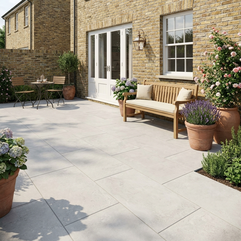 Porcelain paving installation in Wiltshire