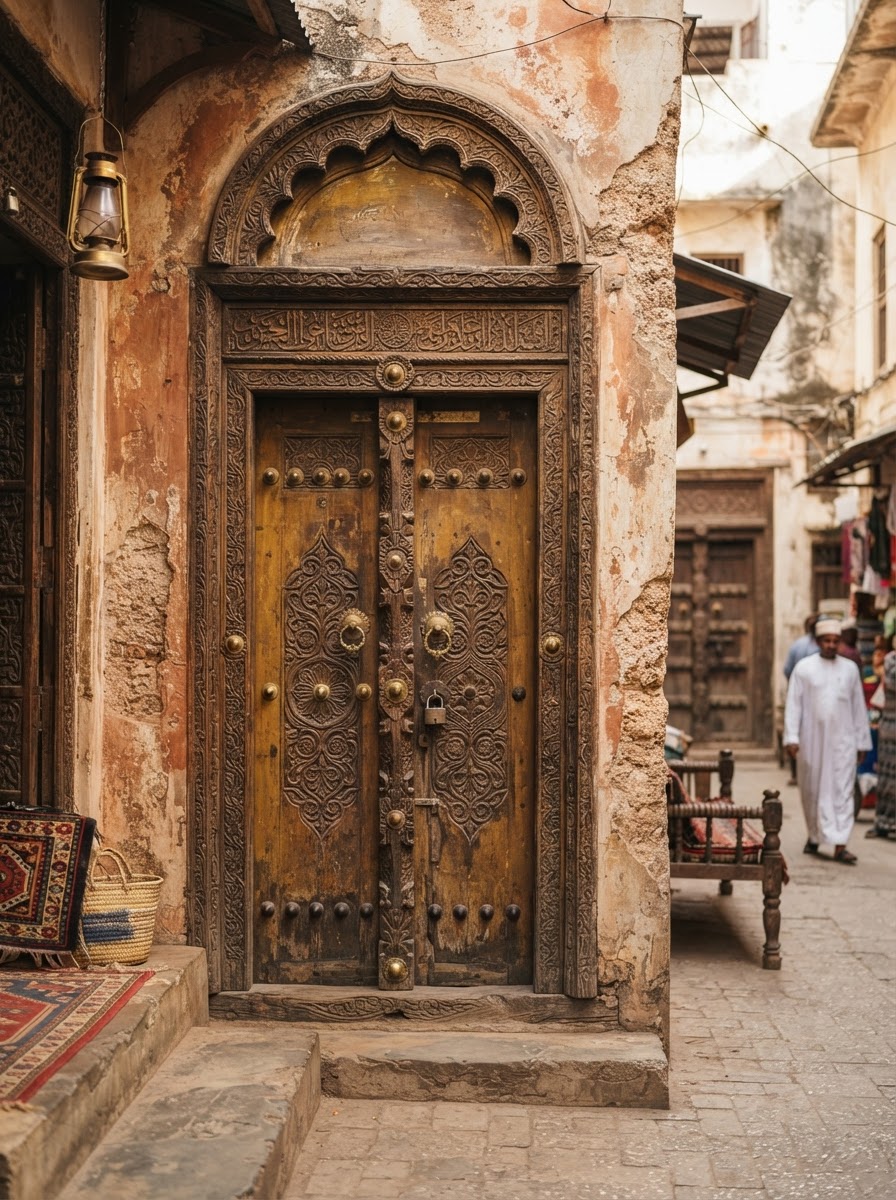 Porta intagliata di Stone Town a Zanzibar
