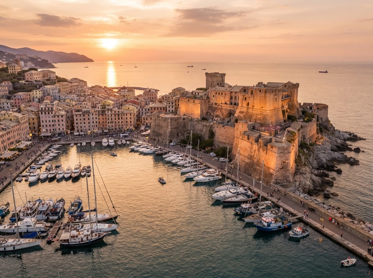 Porto di Savona con la fortezza del Priamar