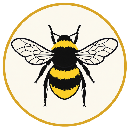 Honeybee Horticulture logo - bumble bee icon