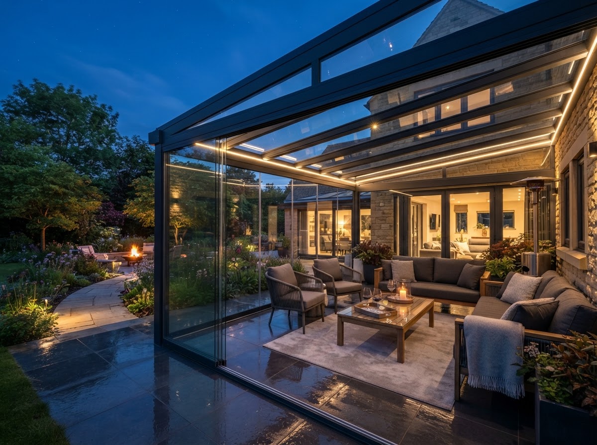 Veranda with Fixed Glass Roof