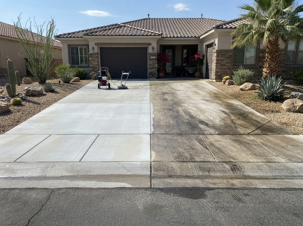 Pressure-Washed Driveway & Property Maintenance in Las Vegas, Nevada | Desert Gold Home Services
