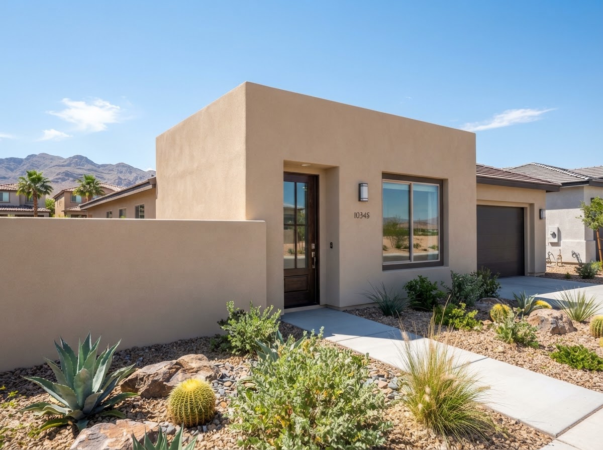 Exterior Stucco Painting Completed in Las Vegas, Nevada | Desert Gold Home Services