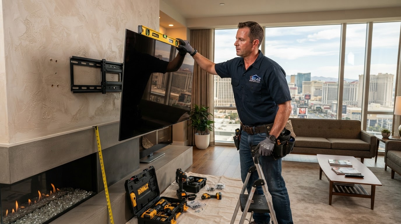 TV Mounting & Installation Before/After in Las Vegas, Nevada | Desert Gold Home Services