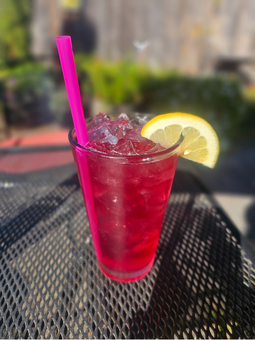 Huckleberry Lemonade on the patio at Wildhorse Bar & Grill
