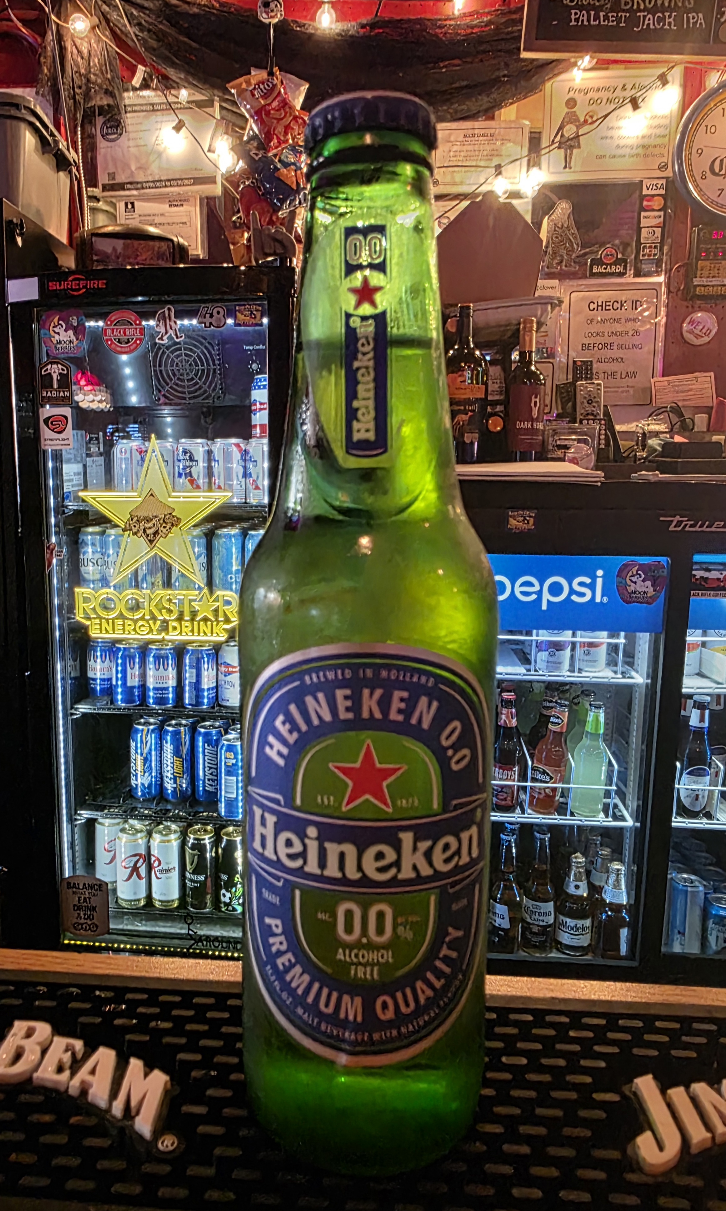 Bottle of Heineken 0.0 at Wildhorse Bar & Grill